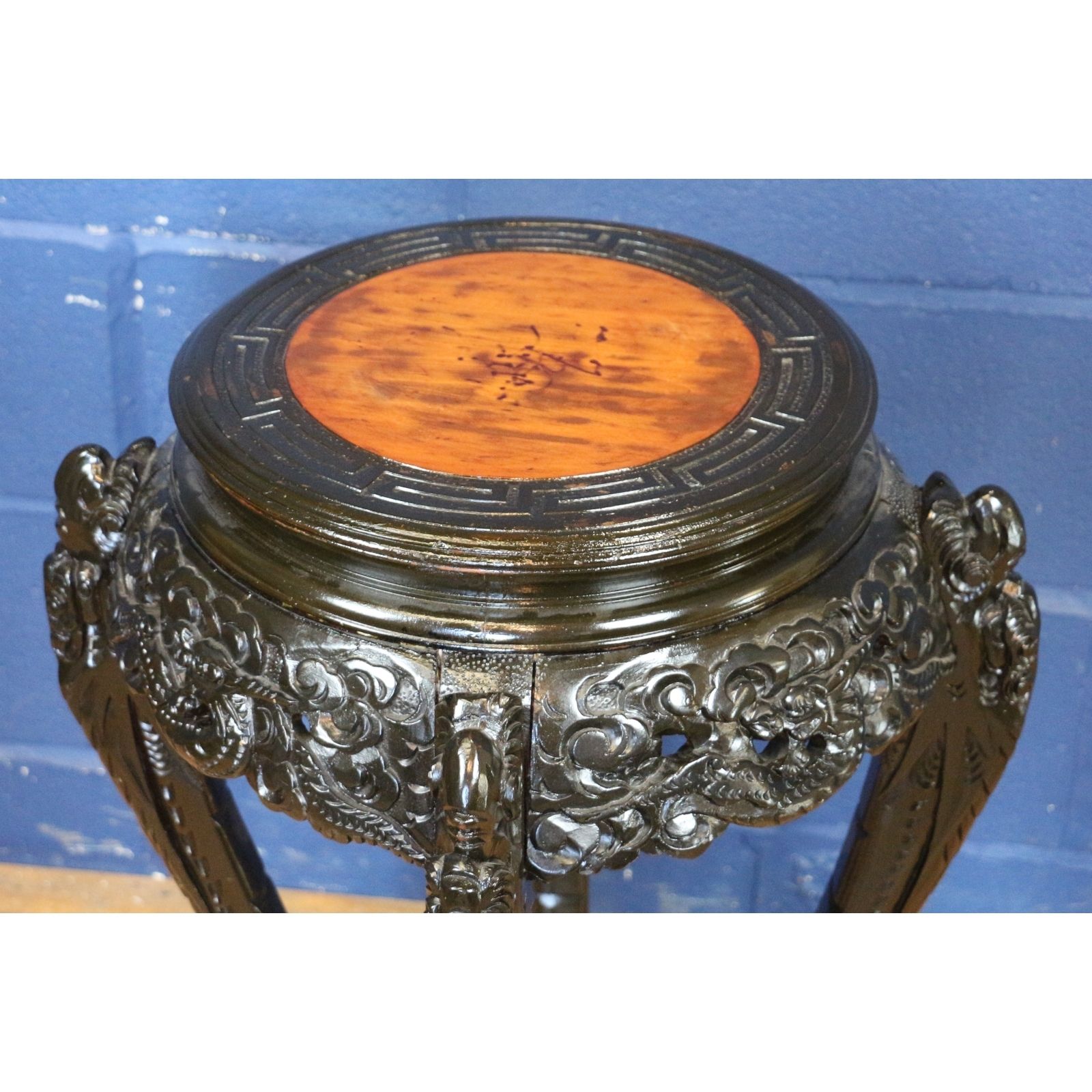 An Early C20th Chinese Carved Hardwood Plant Stand photo furniture