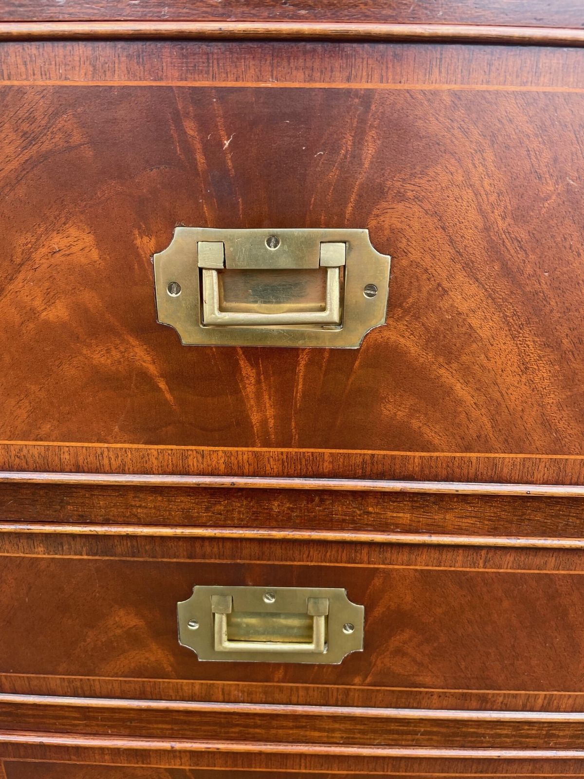 photo for sale Quality Brass Bound Mahogany Secretaire Chest