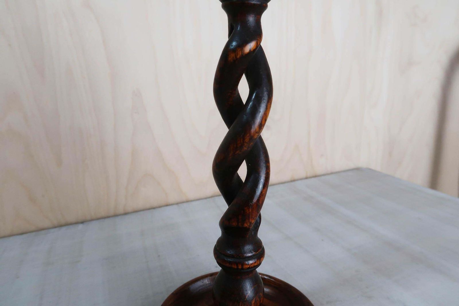Large Pair Of Antique Oak Barley Twist Candlesticks, English, Circa 1920 photo 180.0