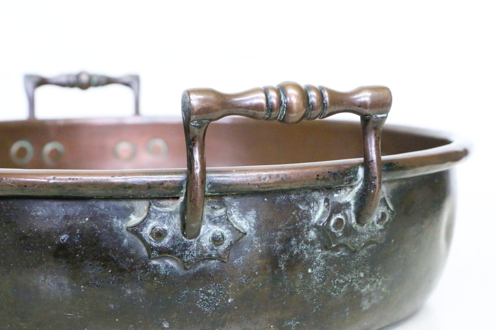 Antique 19th C. Copper Pan Cooking Pot Never Polished 36.5 Cm Excellent Patina photo vinterior