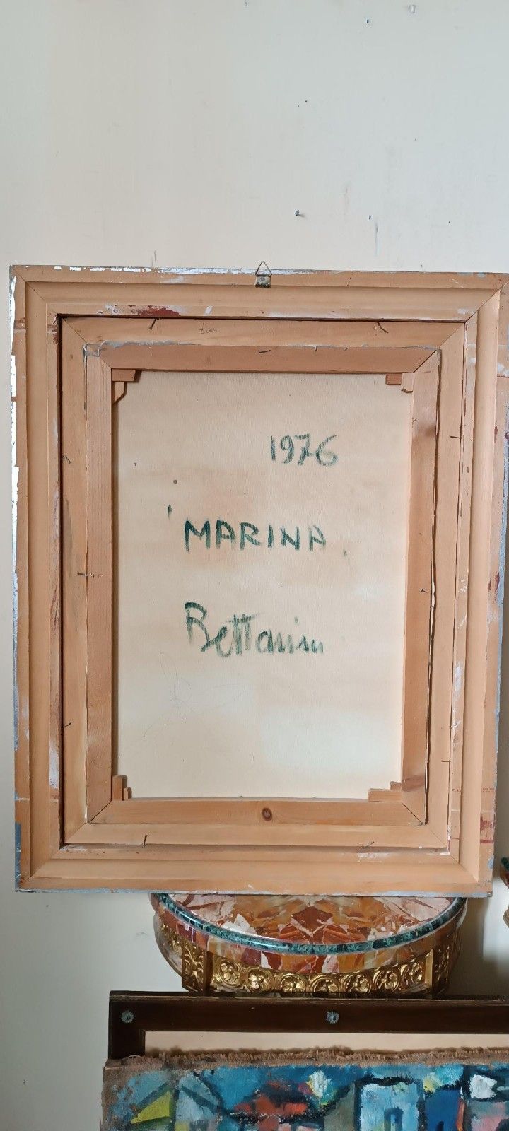 Oil Painting On Canvas Navy 1976 Lido Bettarini Canvas 70x50 Cm photo vintage