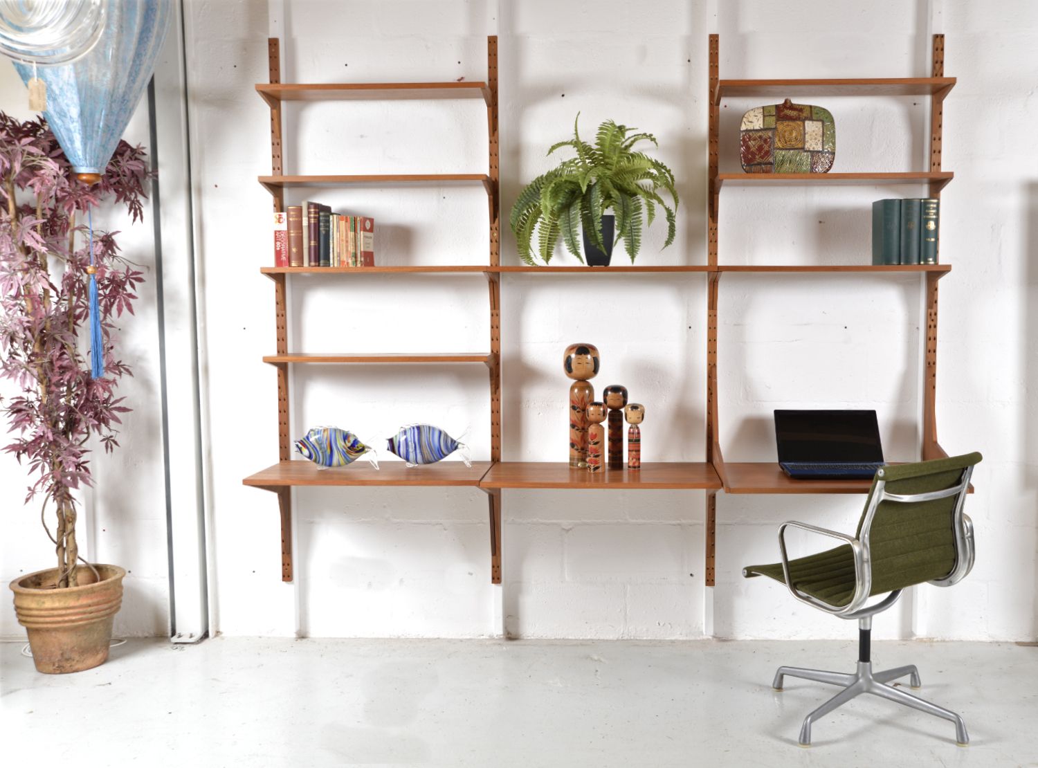 Midcentury Danish Teak 3 Bay Cado Modular Shelving System Desk By Poul Cadovius photo Furniture
