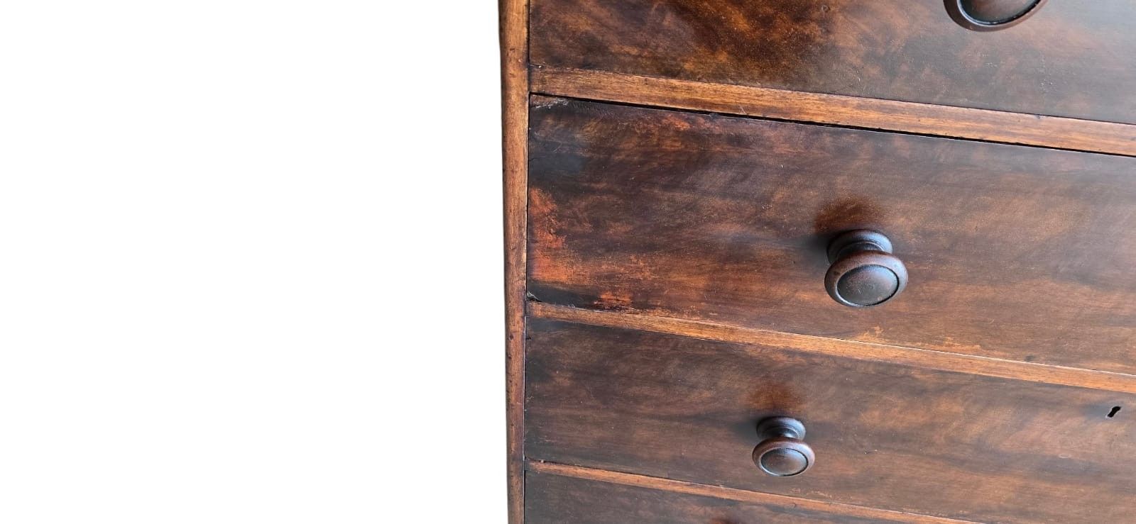 Antique Victorian Stained Pine Chest Of Drawers 2 Over 3 photo for sale