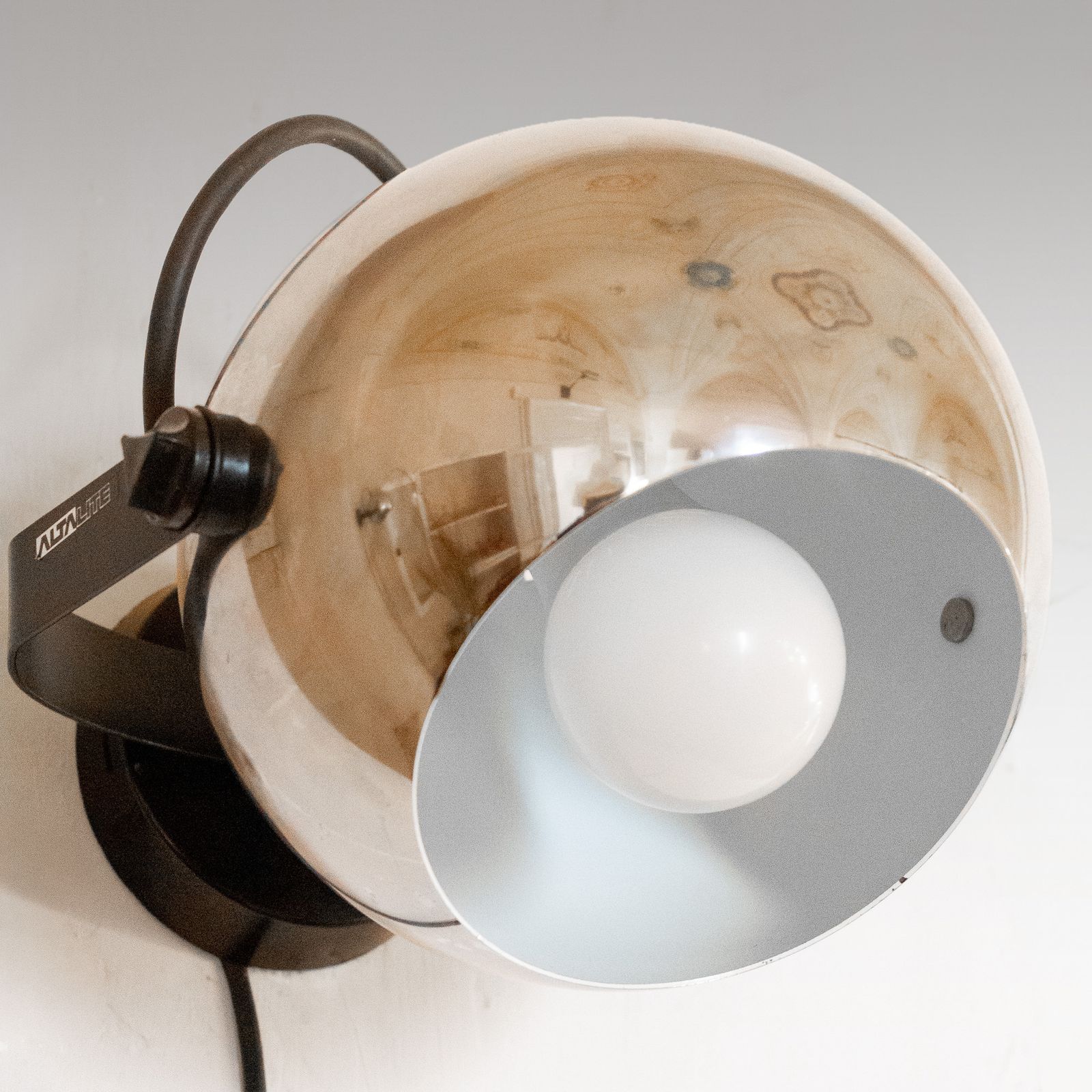 Pair Of Targetti Sankey "Alta Lite" Chromed Wall Sconces   Space Age Spotlights photo Lighting