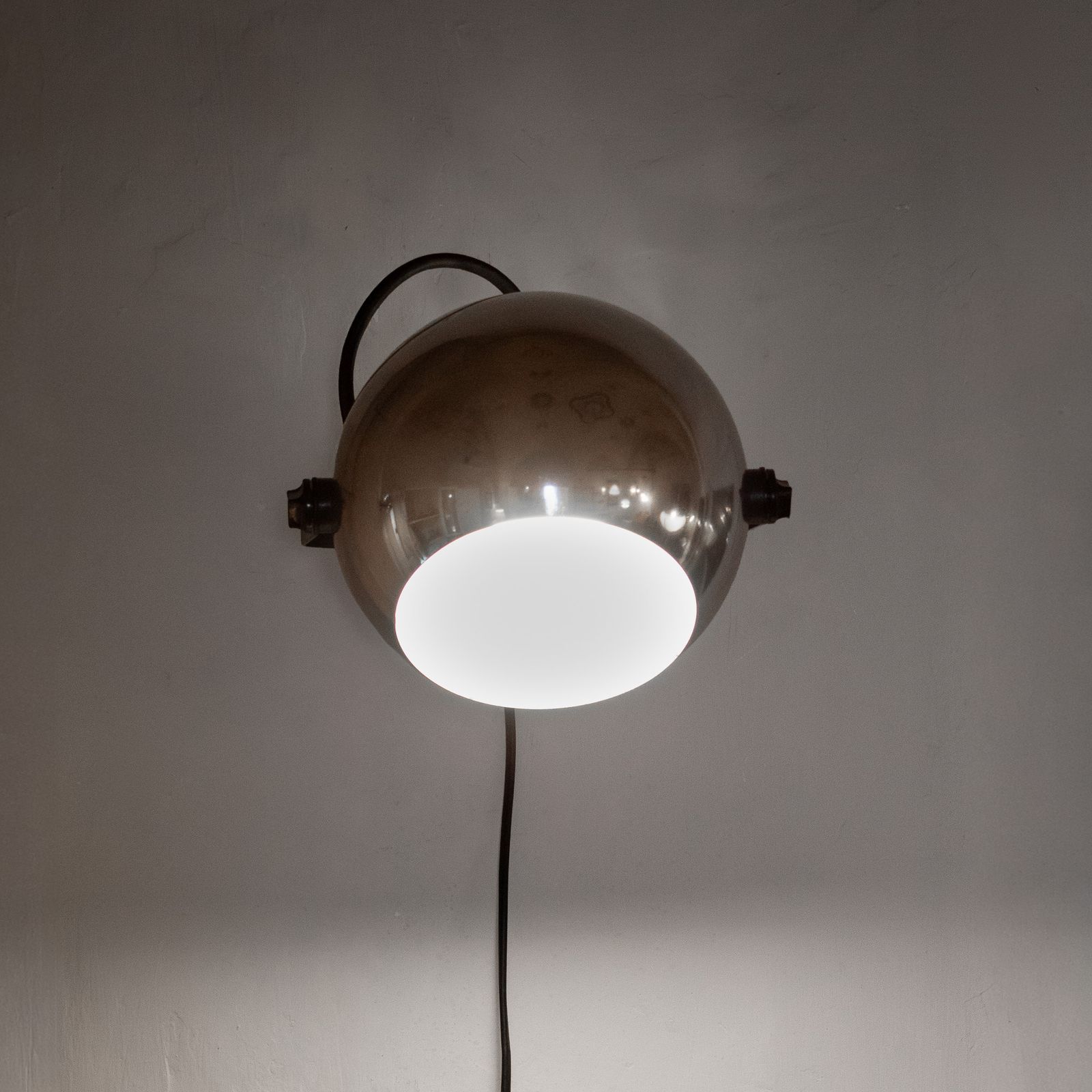 photo for sale Pair Of Targetti Sankey "Alta Lite" Chromed Wall Sconces   Space Age Spotlights