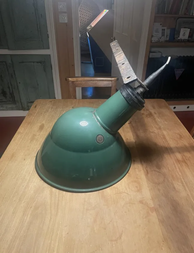 Benjamin Electric Industrial Green Enamel Barn Factory Light 1940 50s