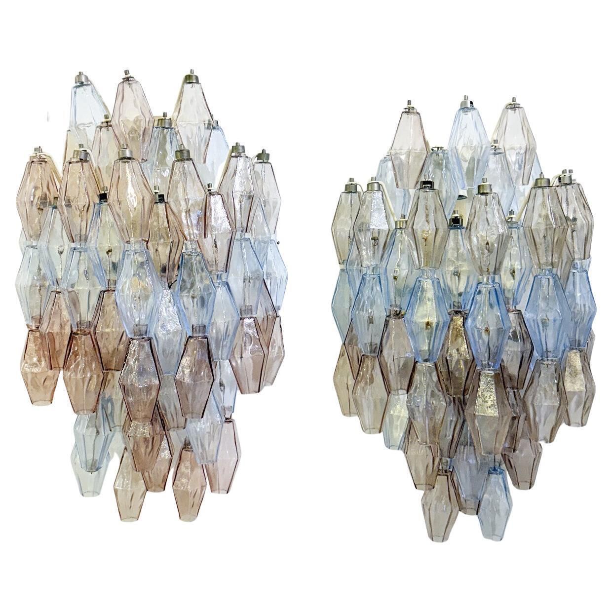 Pair Of Murano Glass "Poliedri" Wall Sconces By Carlo Scarpa For Venini, 1960s