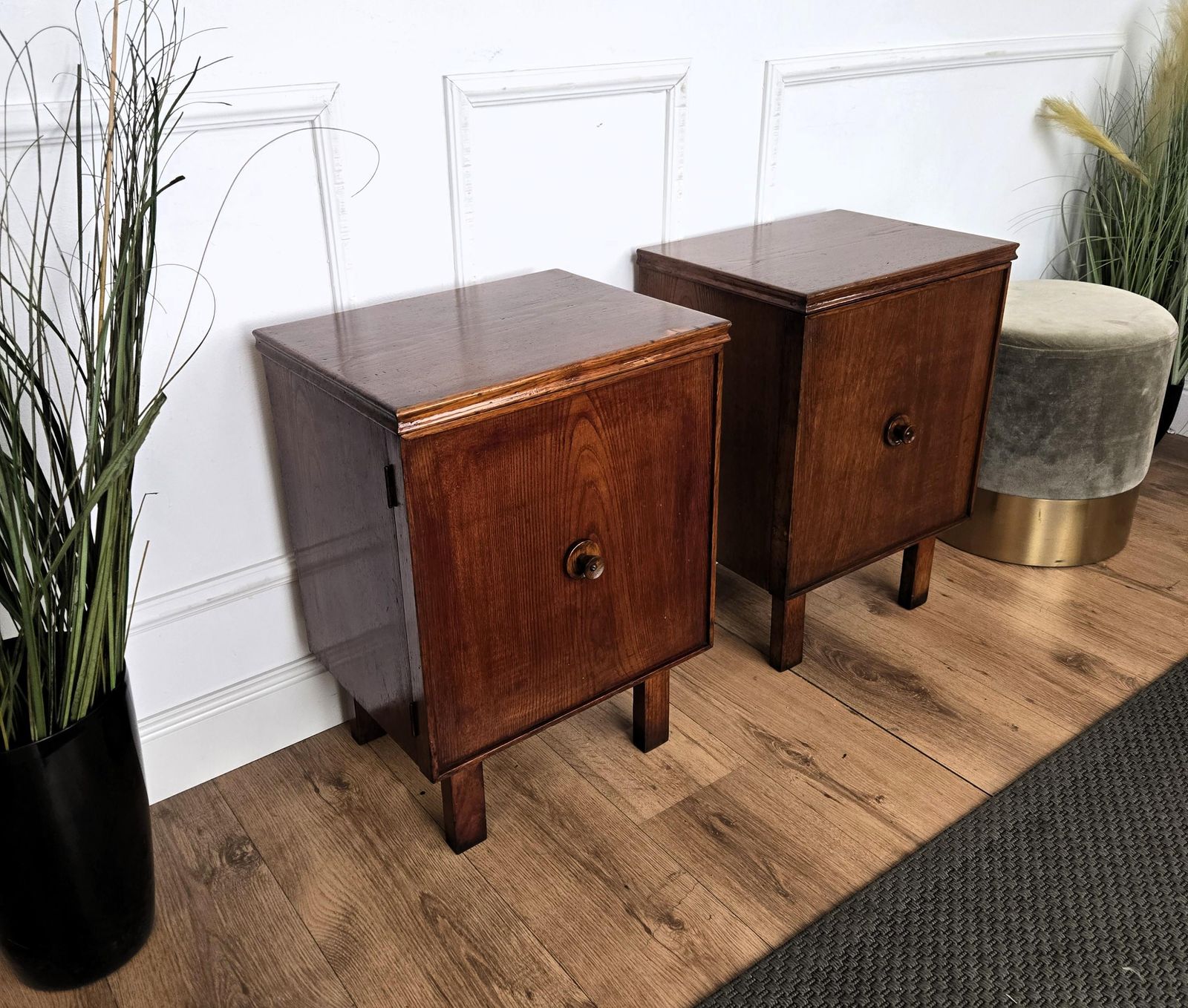 Pair Of Italian Mid Century Wood Night Stands Bedside Tables photo 1494.0