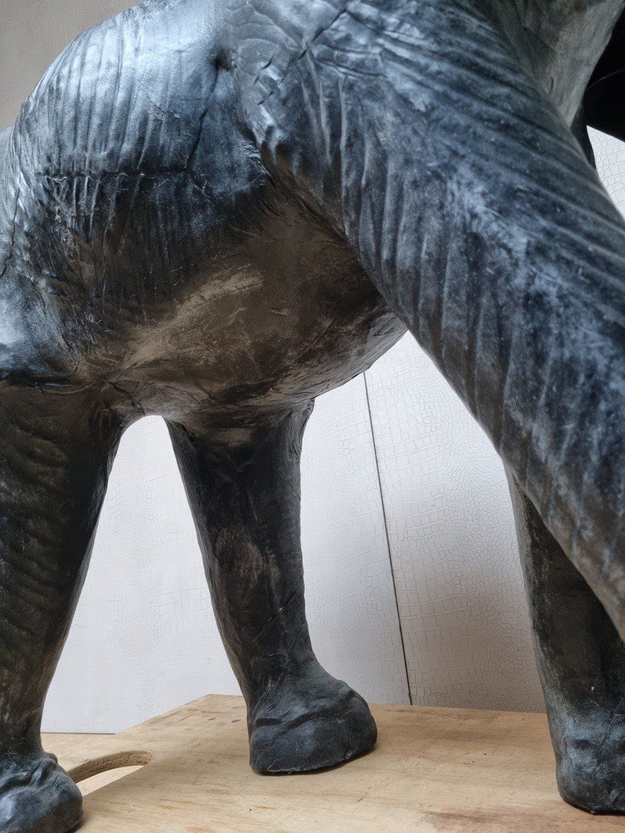 photo vintage Omersa Leather Elephant With Glass Eyes From Liberty's London, 1930s