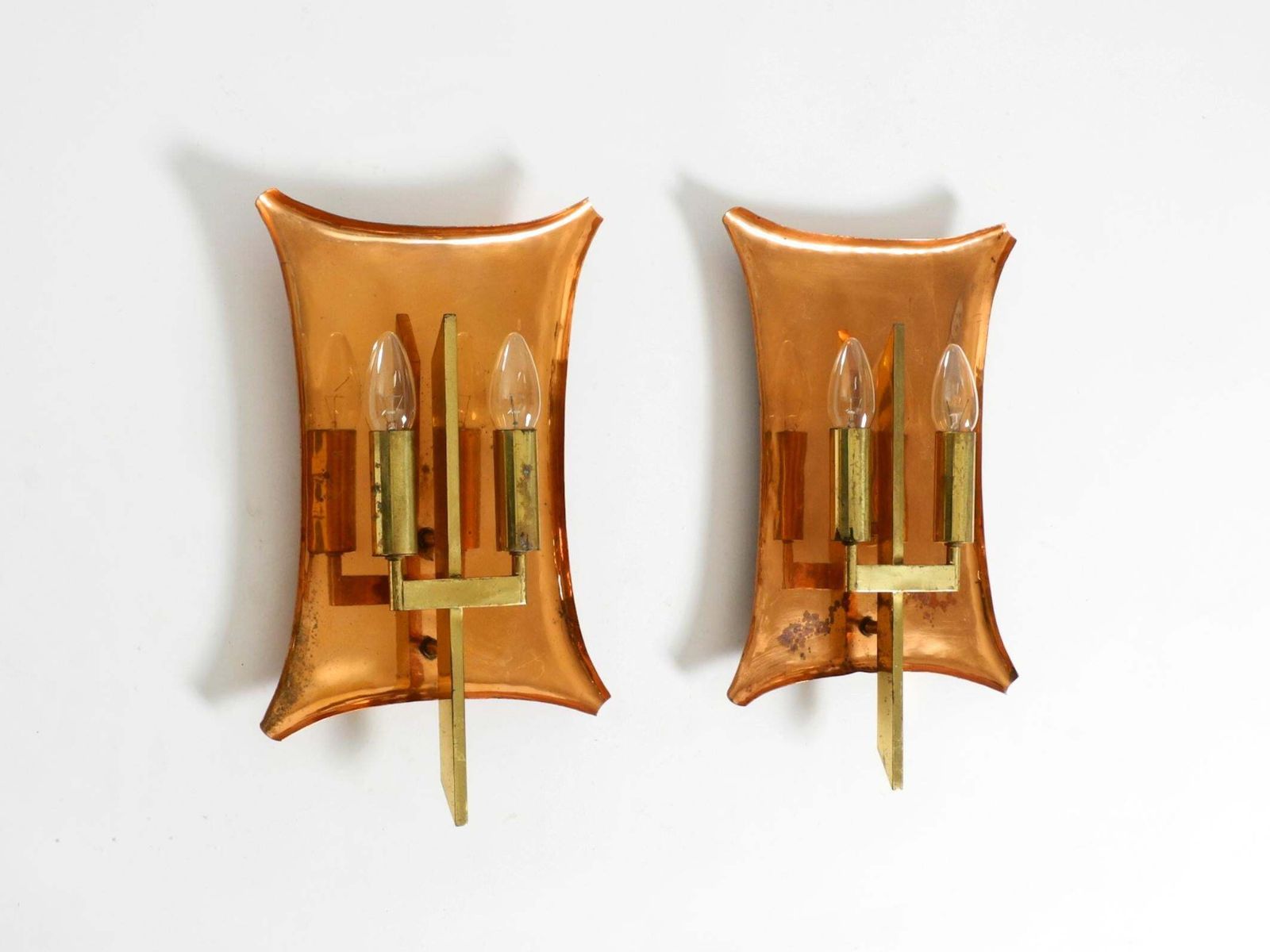 Unique Large Heavy Mid Century Church Wall Lamps Made Of Copper And Brass photo furniture