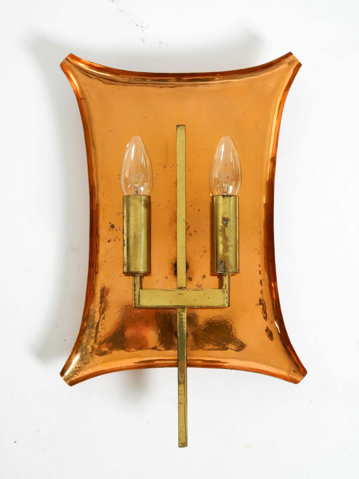 photo for sale Unique Large Heavy Mid Century Church Wall Lamps Made Of Copper And Brass
