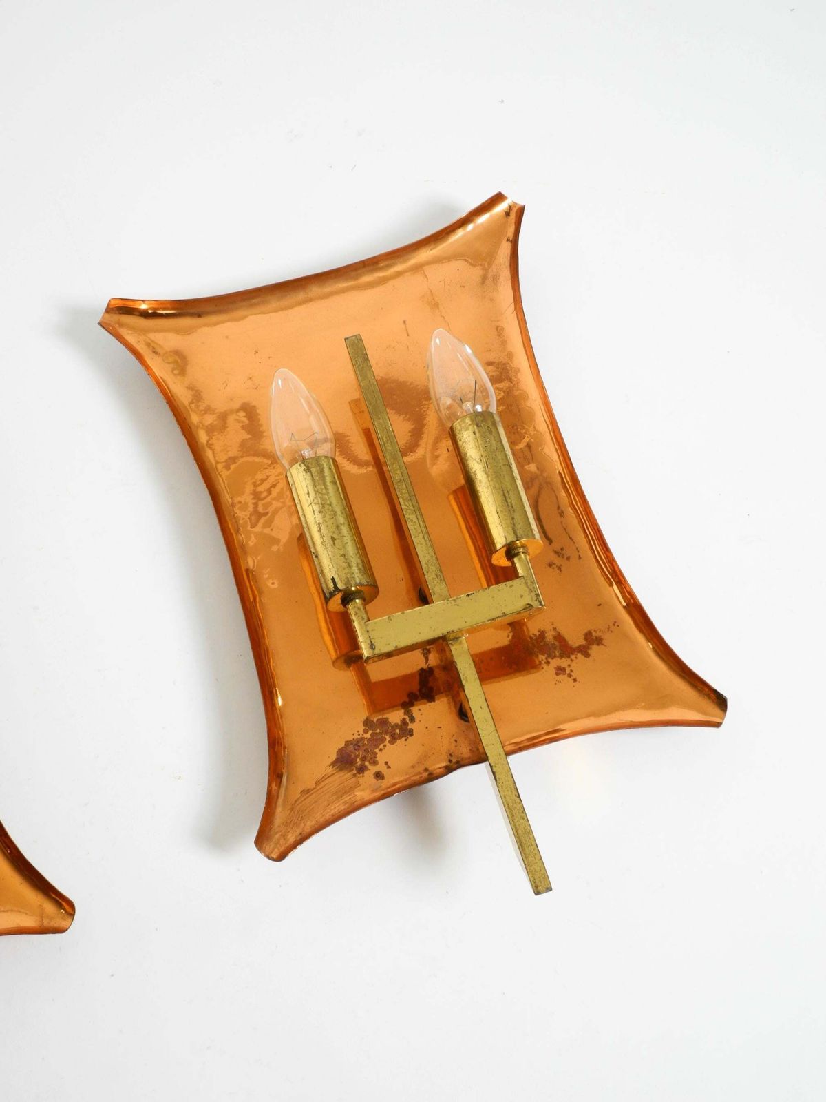 1887.0 Unique Large Heavy Mid Century Church Wall Lamps Made Of Copper And Brass photo