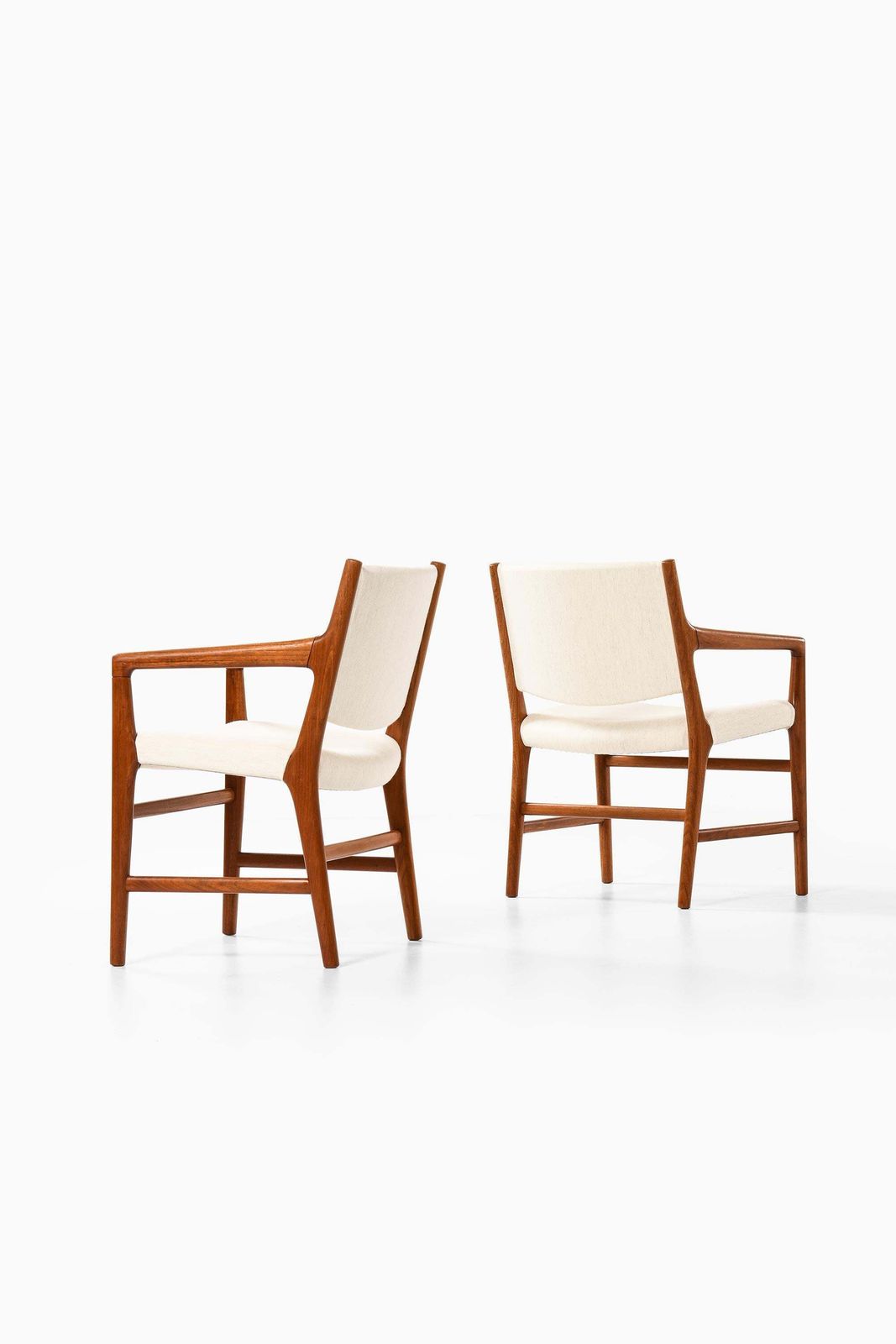 Set Of 12 Armchairs In Wool And Teak By Hans Wegner, 1950s photo vinterior