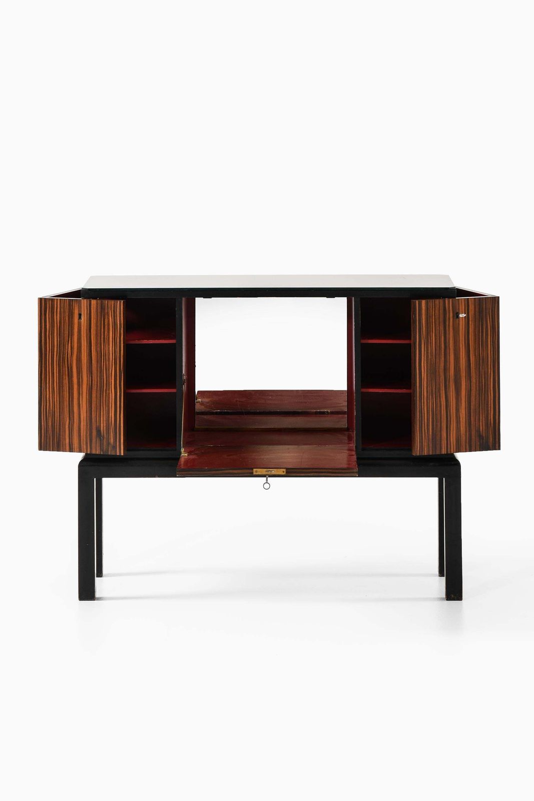 Sideboard In Glass And Lacquer By Otto Schulz, 1940s photo Furniture