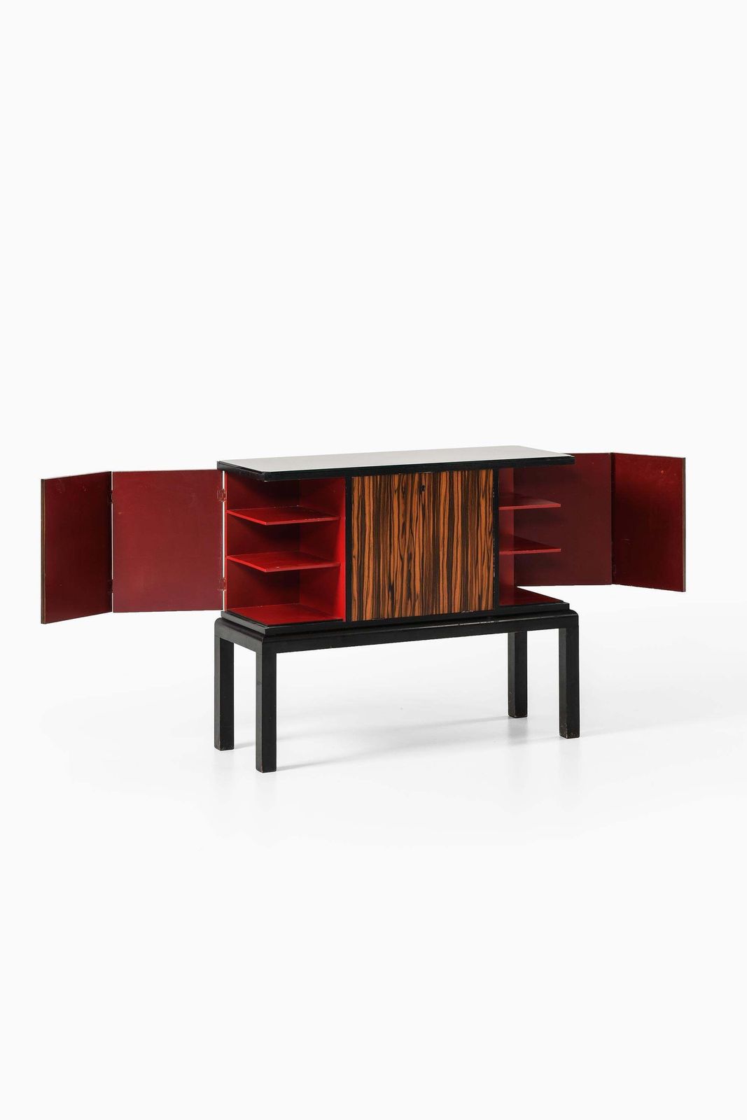 Sideboard In Glass And Lacquer By Otto Schulz, 1940s photo vinterior