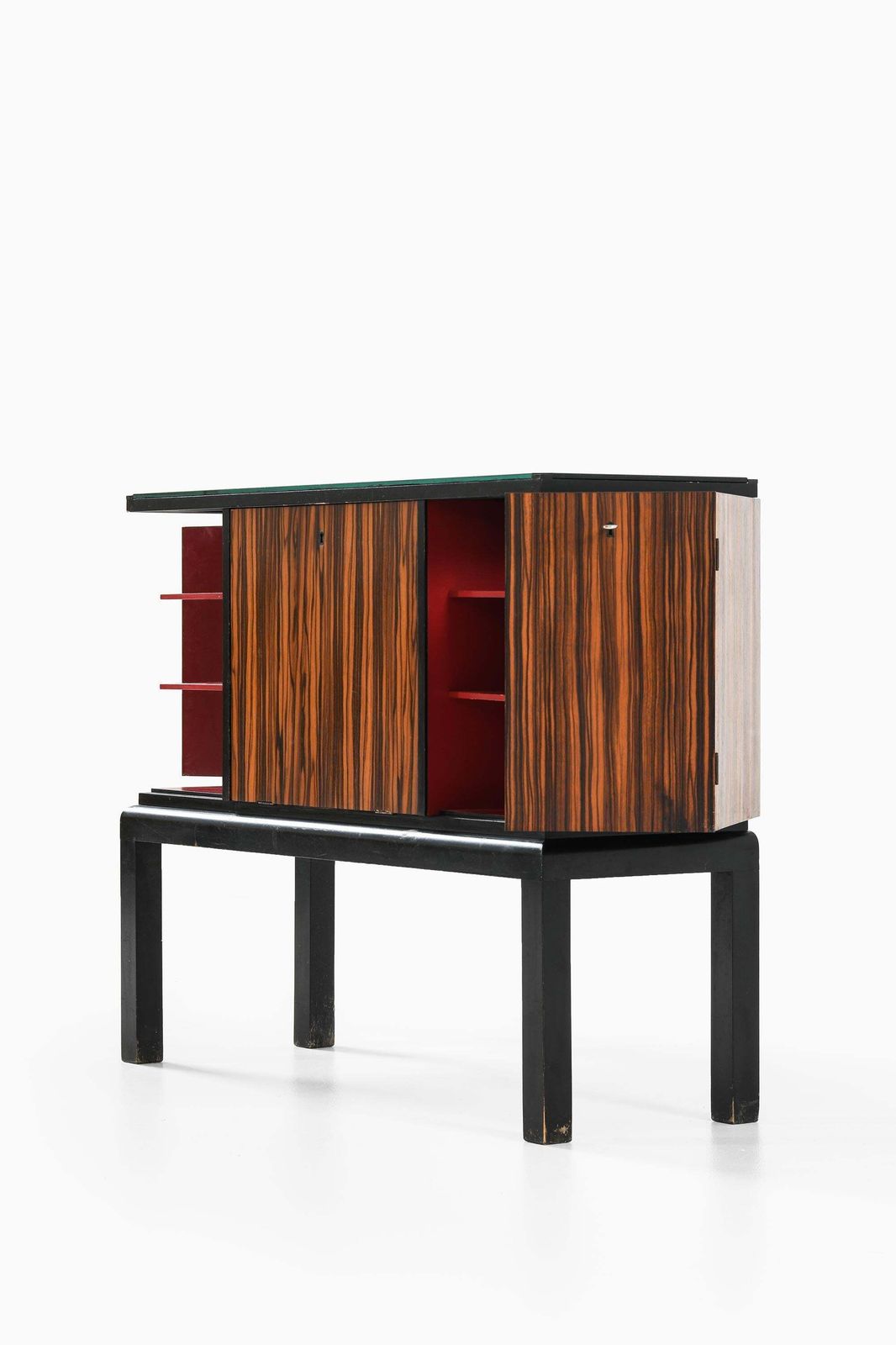 Sideboard In Glass And Lacquer By Otto Schulz, 1940s photo buy
