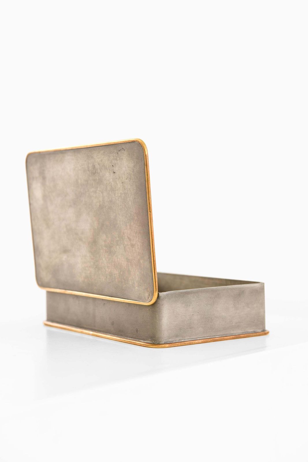 Box In Brass And Pewter By Nils Fougstedt, 1948 photo Home Decor