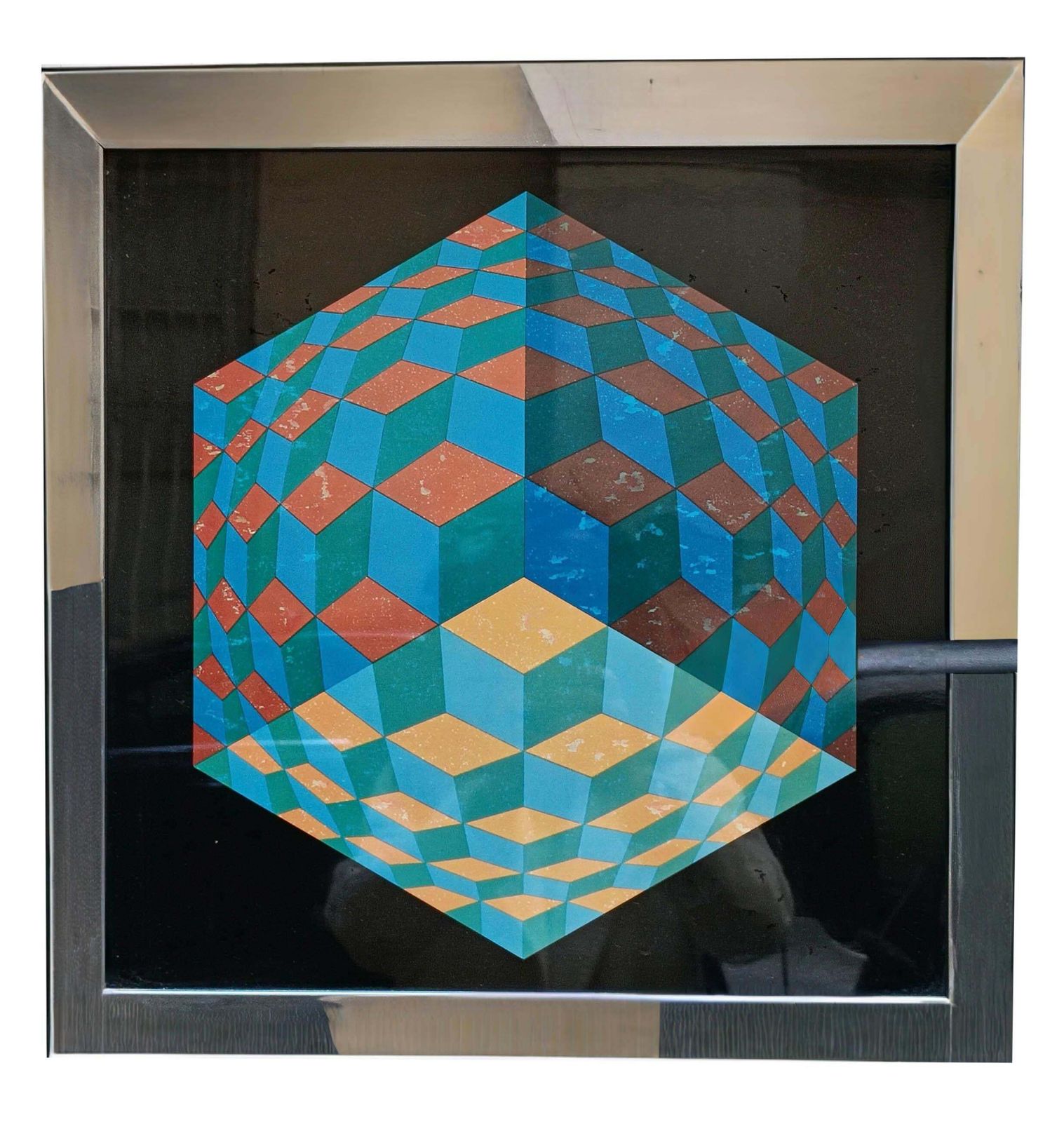 Victor Vasarely For éditions Du Griffon Silkscreen Print "Hat VI" , Switzerland 1970s photo 352.0