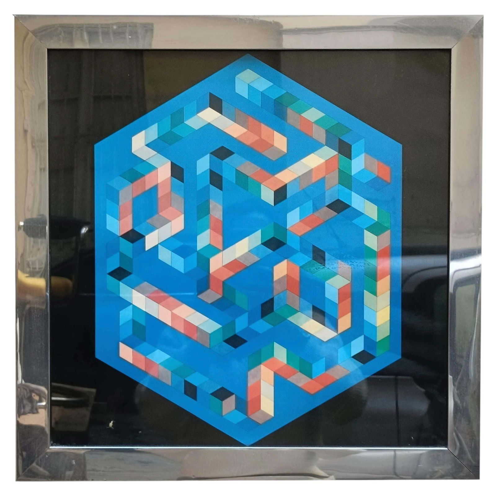 Victor Vasarely For éditions Du Griffon Silkscreen Print "Babel 3" , Switzerland 1970s