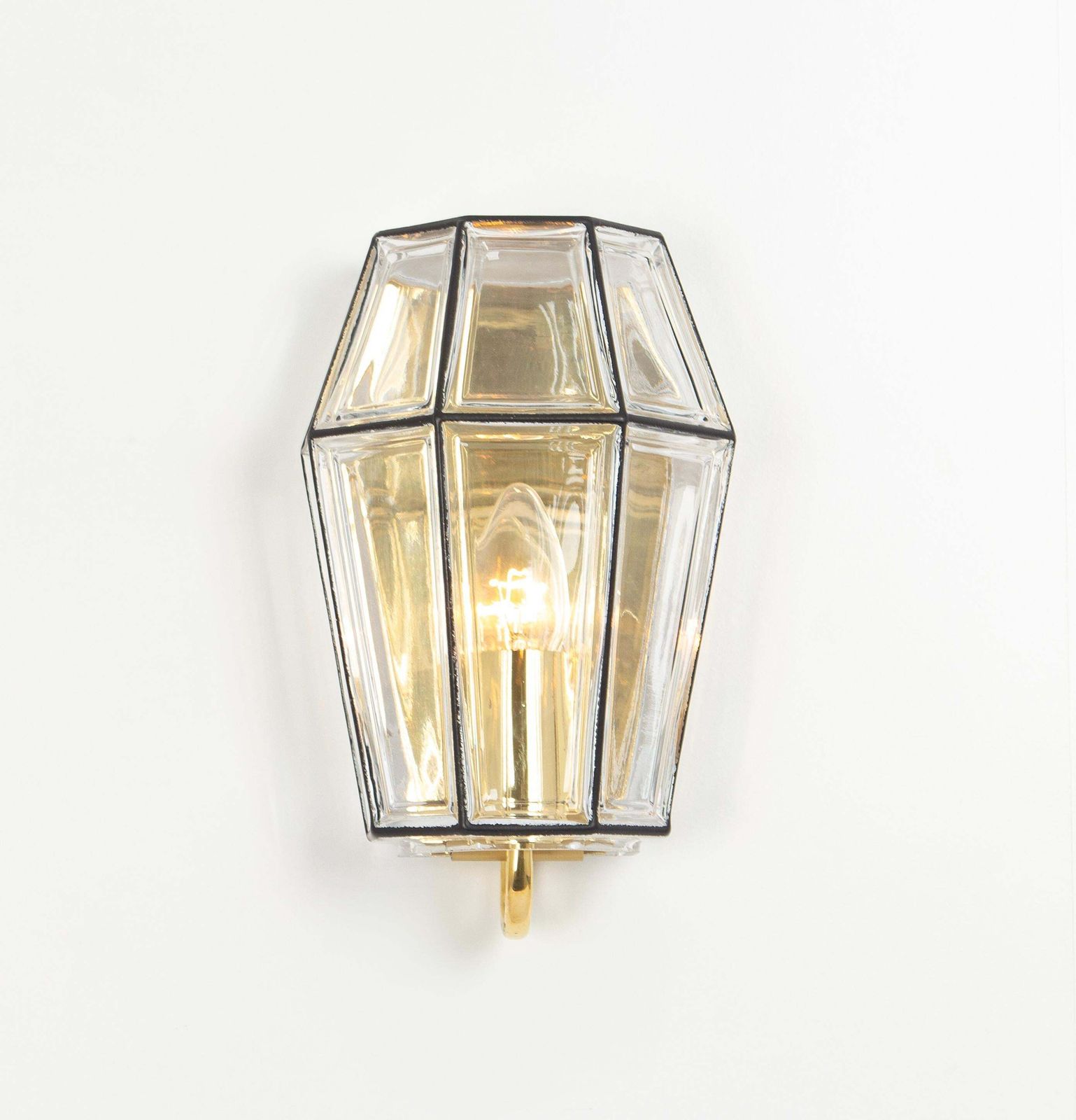 Pair Of Wall Lights Sconces Iron Glass By Limburg, Germany, 1960s photo furniture