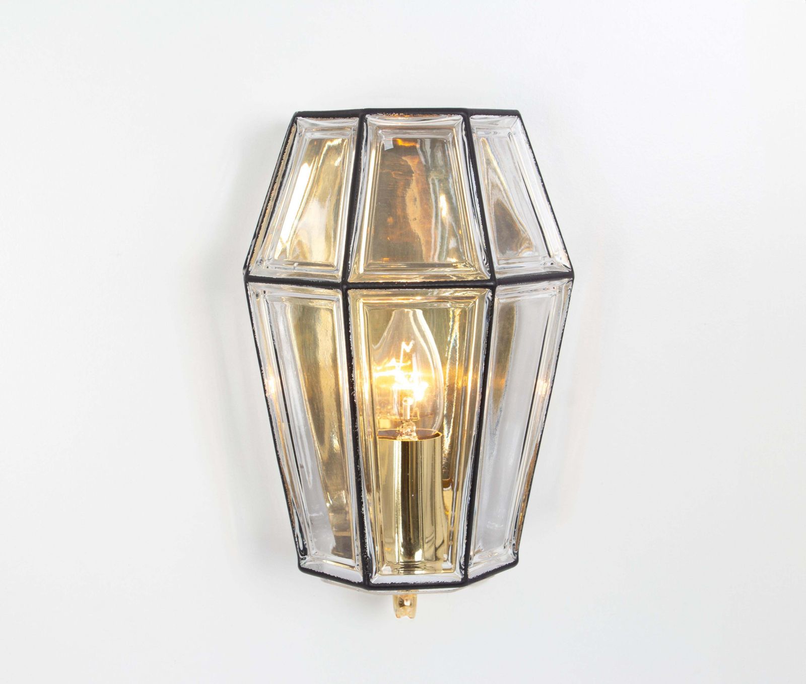 Pair Of Wall Lights Sconces Iron Glass By Limburg, Germany, 1960s photo vinterior
