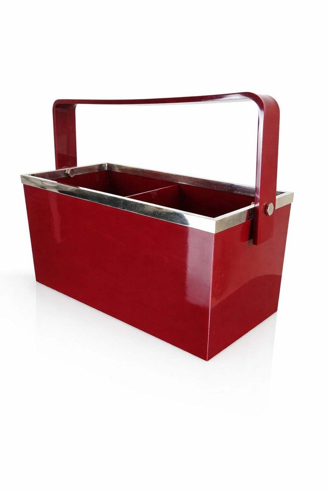Red Lucite Bottle Stand/Magazine Holder Italy 1960's photo Home Decor