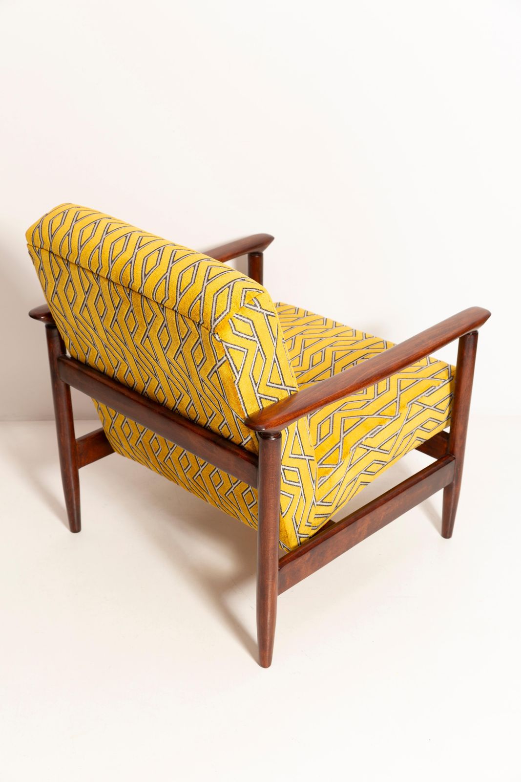 Paar Mid Century Gele Jacquard Fluwelen Fauteuils, Edmund Homa, Gfm 142, 1960 photo buy