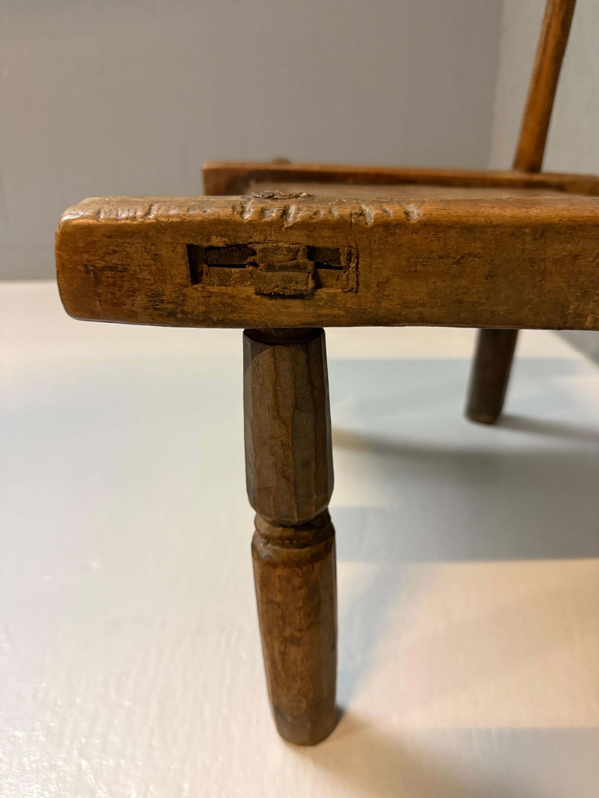 Hand Carved African Baule Tribal Chair, Ivory Coast, Early 20th Century photo vintage