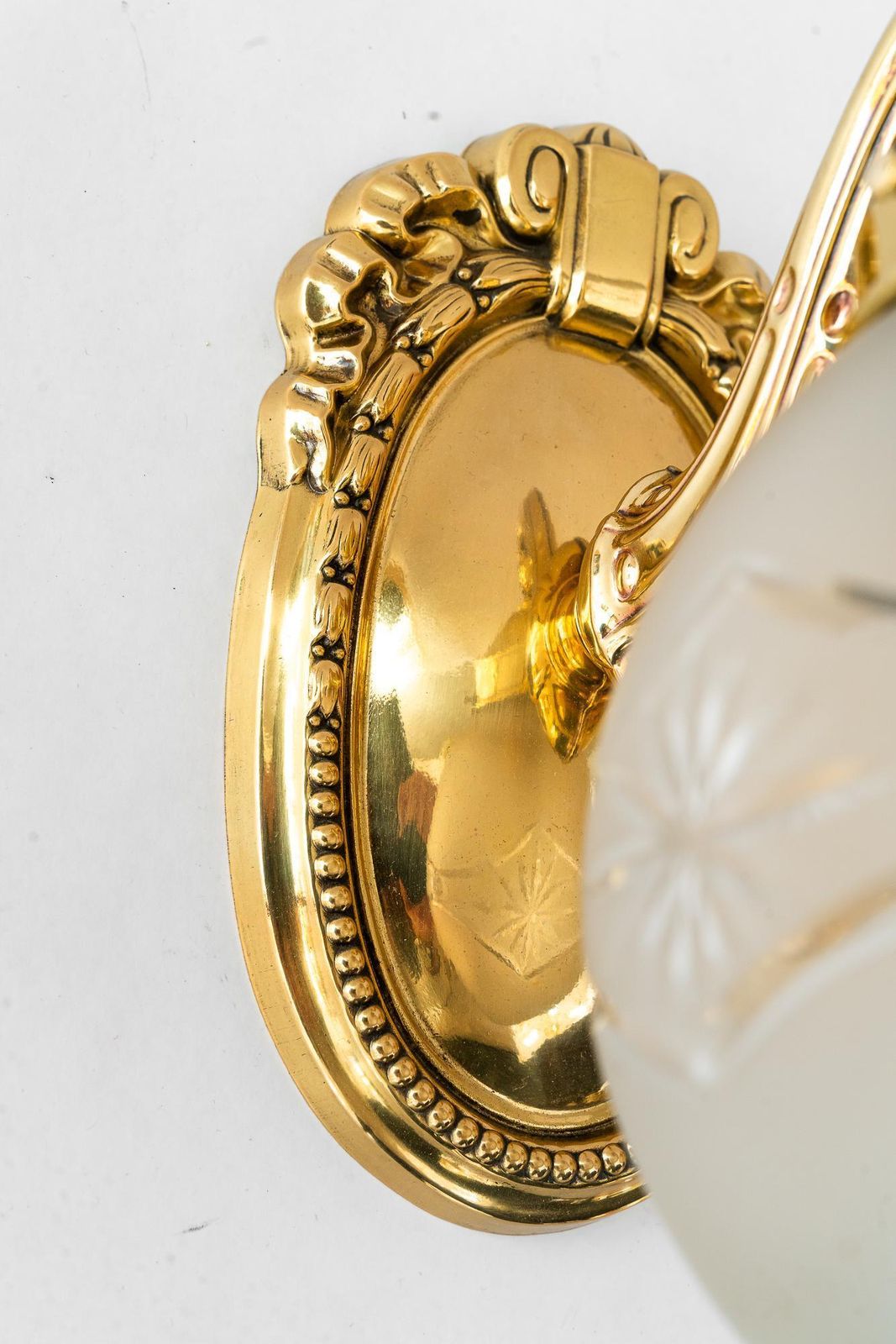 2 Historistic Wall Lamps With Cut Glass Shades Vienna Around 1890s photo Lighting