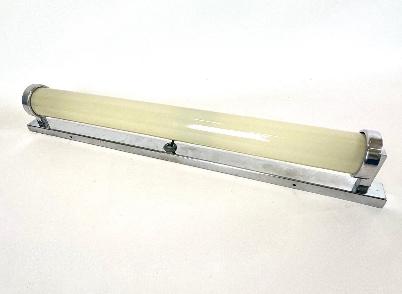 Bauhaus Nickel Plated Tubular Wall Lamp From Napako, 1930s photo Lighting