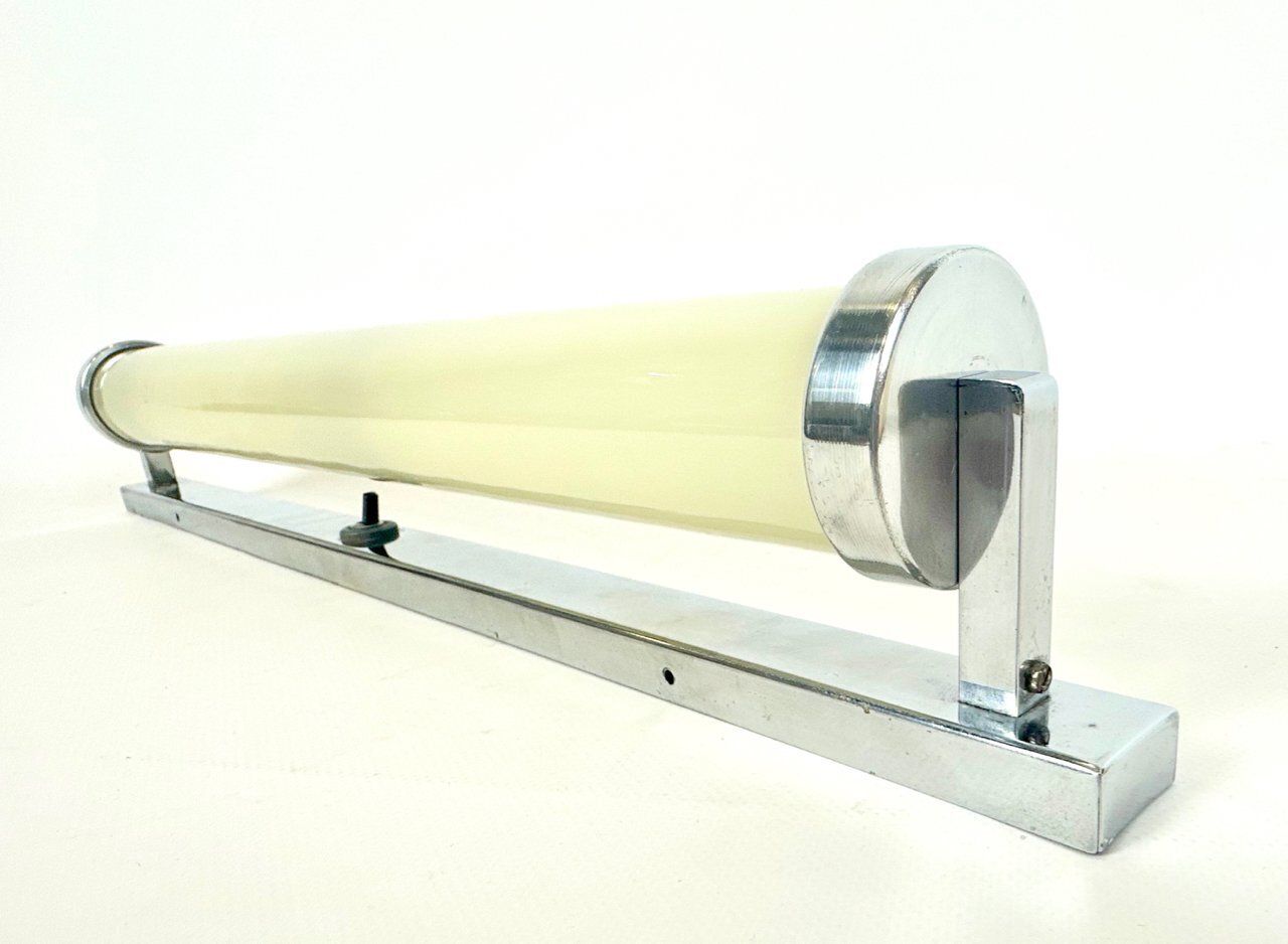 Bauhaus Nickel Plated Tubular Wall Lamp From Napako, 1930s photo 686.0