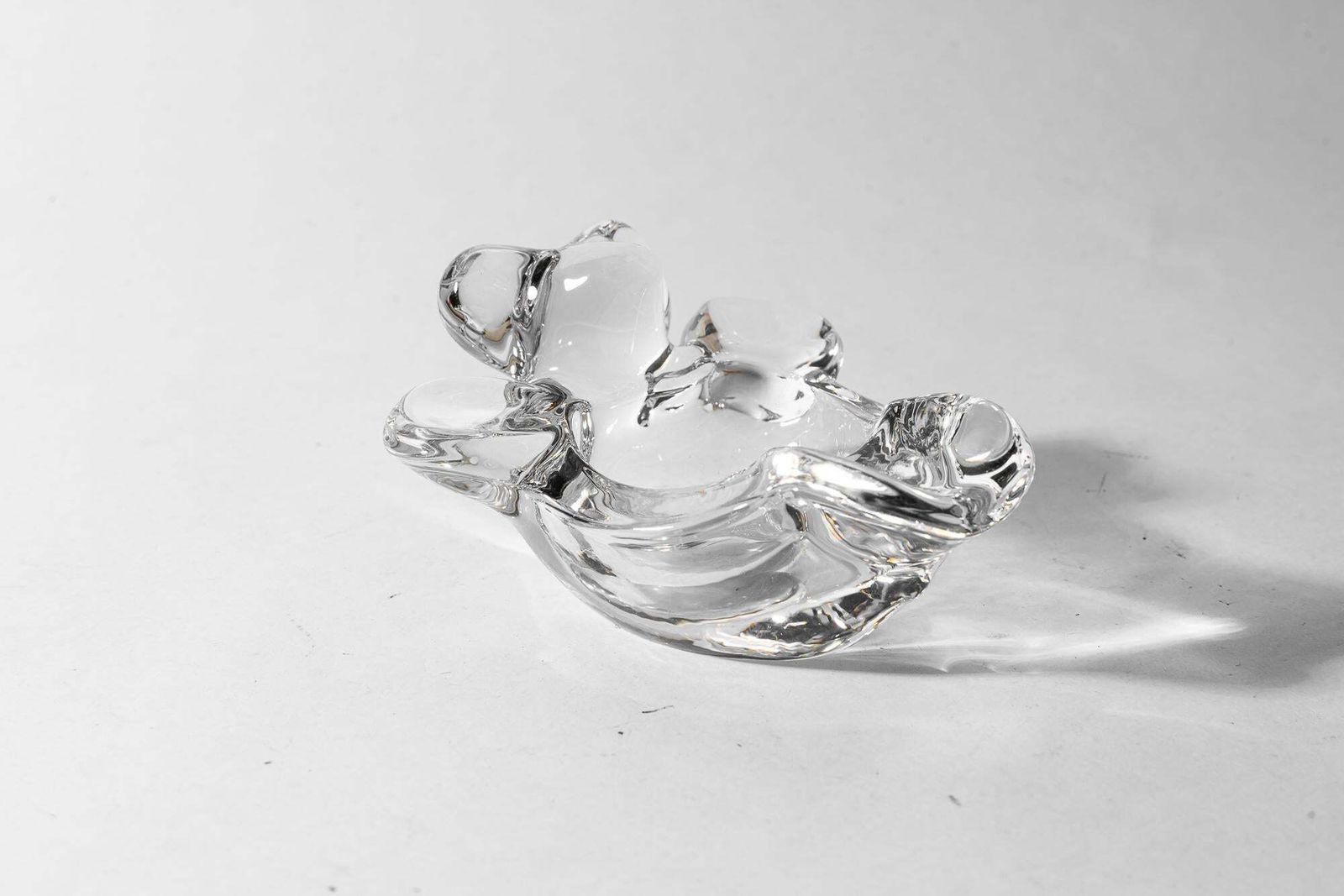 Glass Ashtray In The Shape Of A Lying Bear, Vienna, Around 1970 photo Home Decor