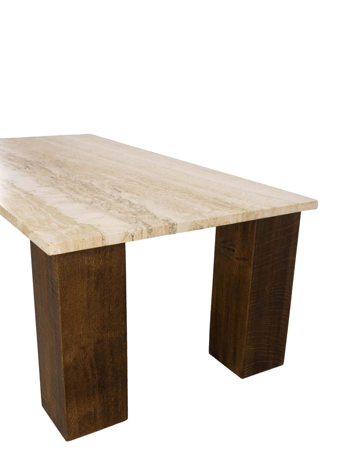 French Travertine & Oak Coffee Table Mid Century Modern, Circa 1960 photo buy