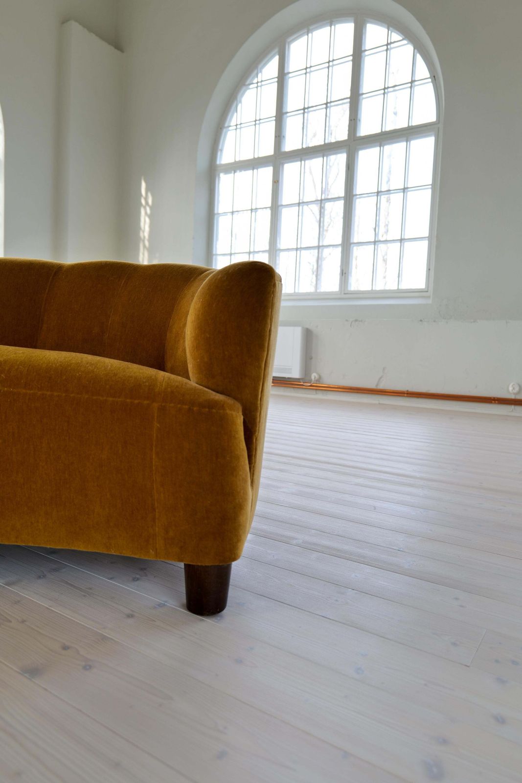 Swedish Art Deco Velvet Sofa Curved Design, 1940s photo 11212.0