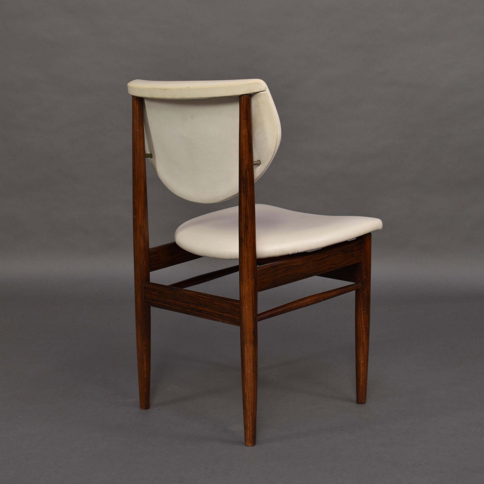 Set Of Four Scandinavian Wenge Dining Chairs, Faux Leather, 1960s photo vinterior