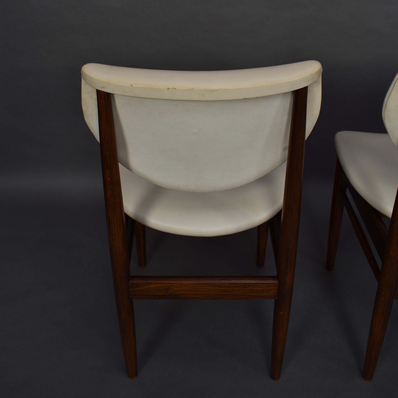 Furniture Set Of Four Scandinavian Wenge Dining Chairs, Faux Leather, 1960s photo