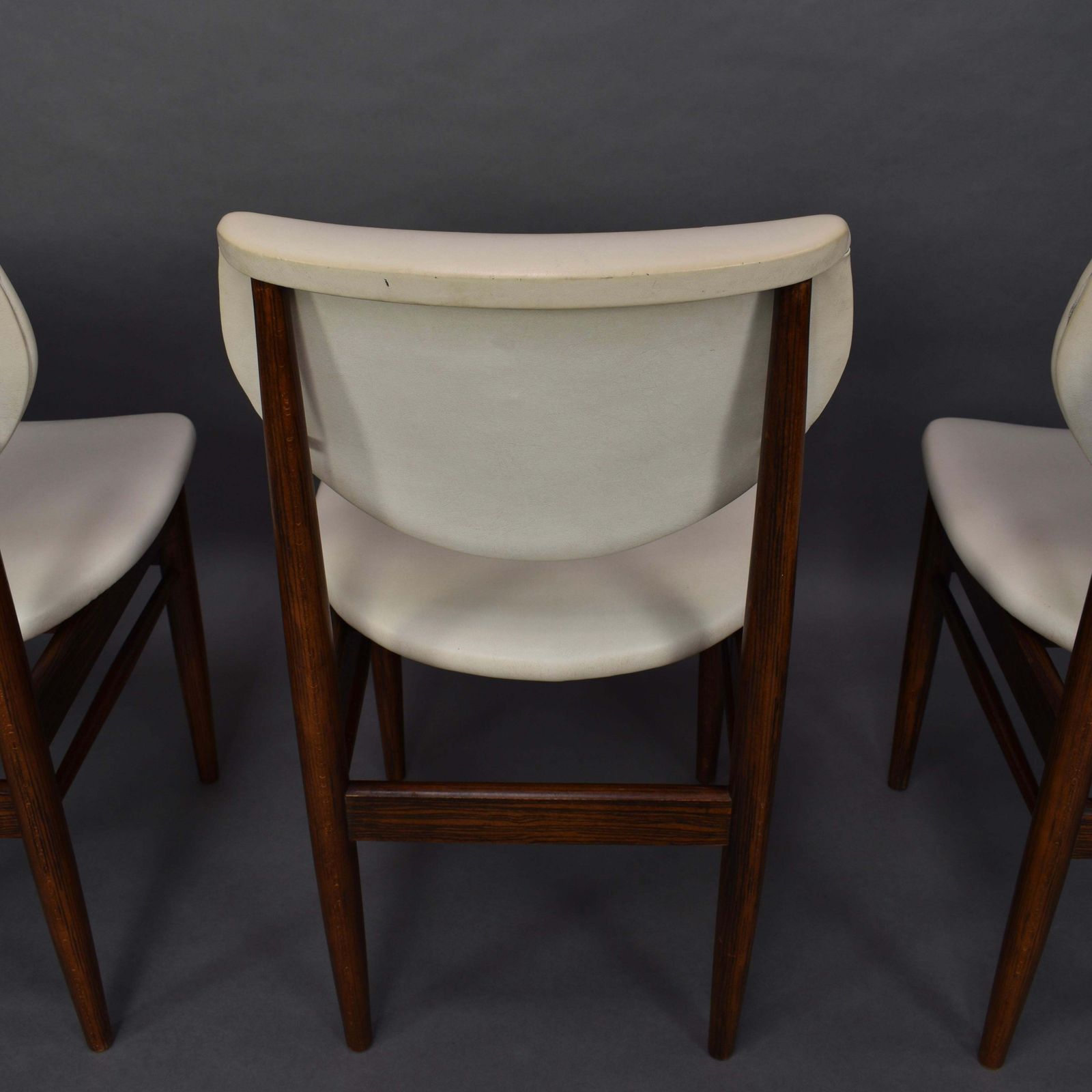 photo vinterior Set Of Four Scandinavian Wenge Dining Chairs, Faux Leather, 1960s
