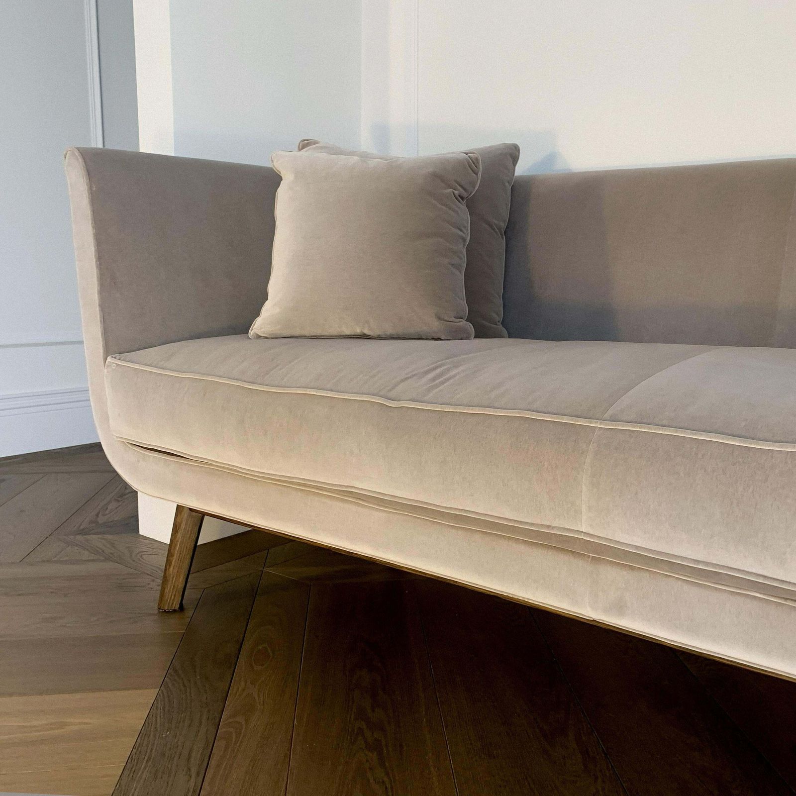 Mid Century Modern Style Velvet Sofa By Damien Langlois Meurinne photo Furniture