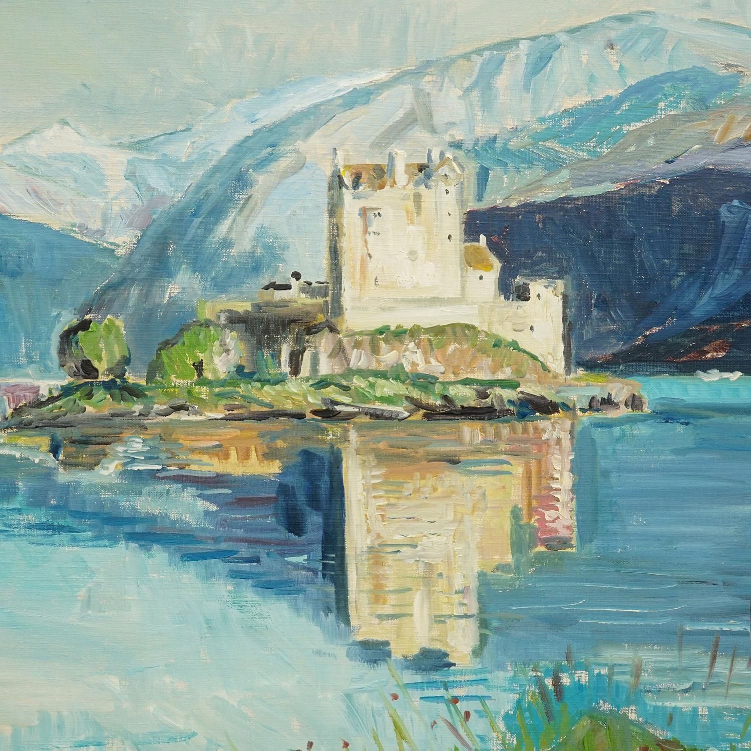 Eilean Donan Castle, Scotland, 1977 – Oil Painting By Alexander Michael photo vinterior