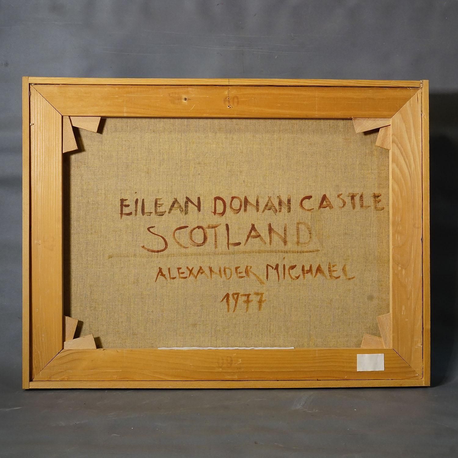 Eilean Donan Castle, Scotland, 1977 – Oil Painting By Alexander Michael photo vintage