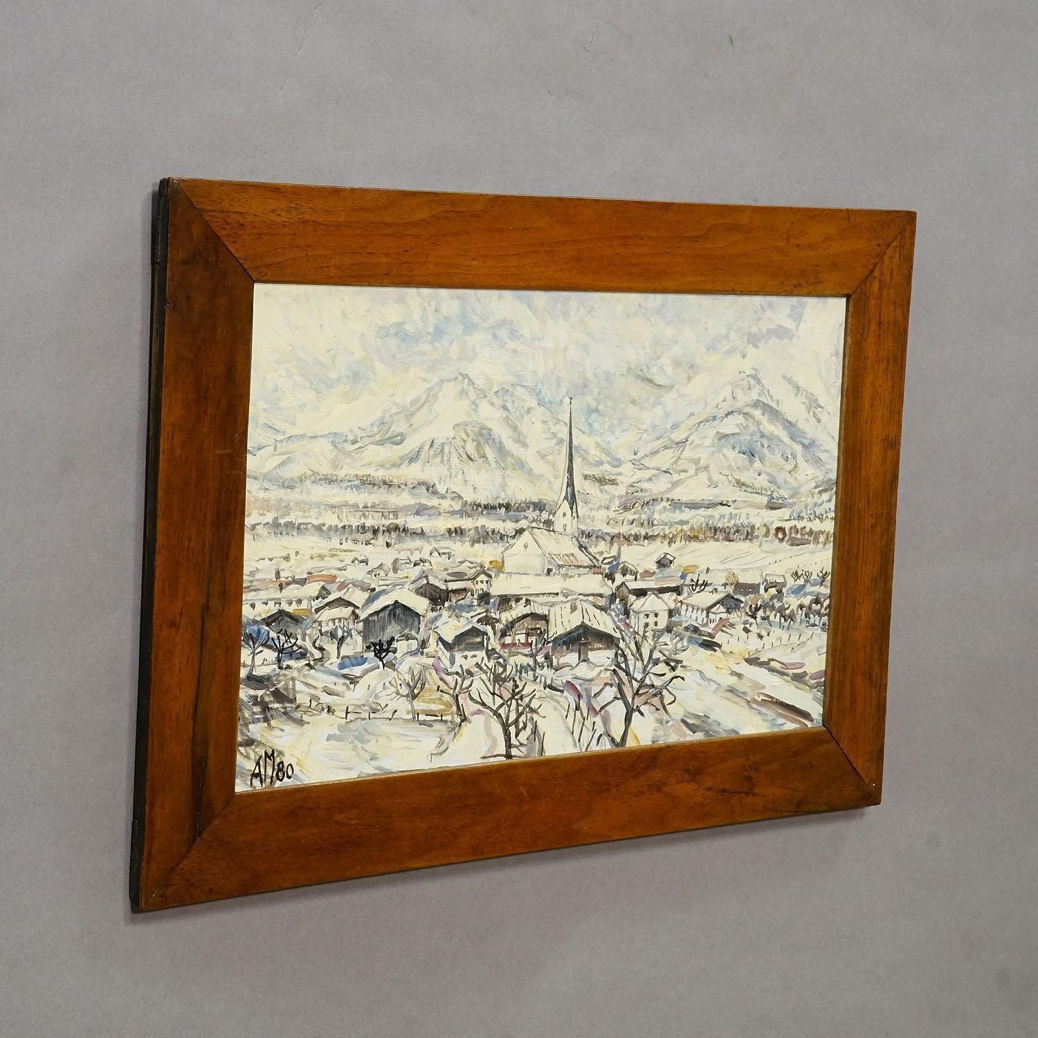Alexander Michael Oil Painting Of Bergen In Winter 1980 photo Art