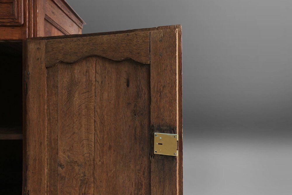 Furniture Antique Flemish Oak Cabinet, 1850s photo