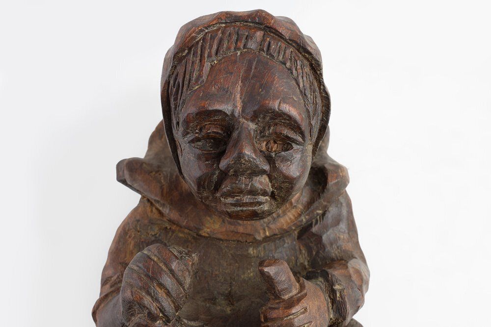 Hand Carved Oak Wall Figure Of A Woman, France, 1850s photo furniture