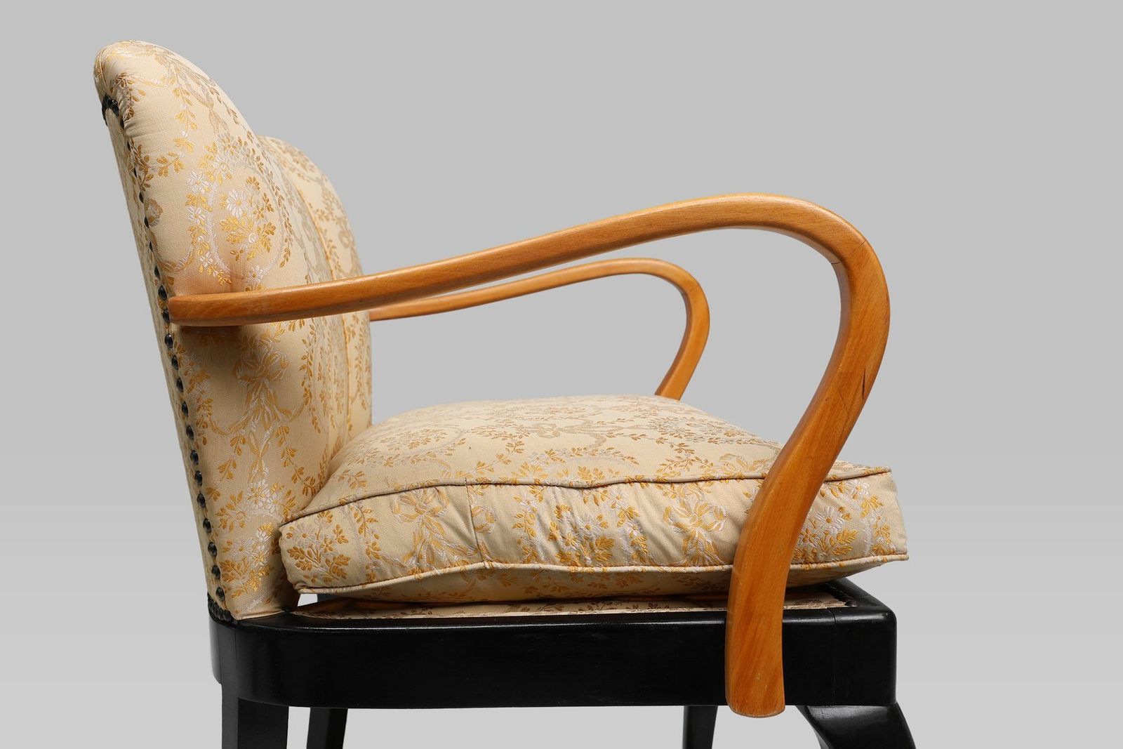 Art Deco Armchair In Beech, France, 1940s photo Furniture