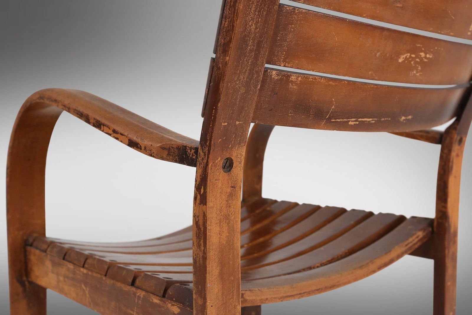 Art Deco Wooden Torck Armchair, France 1930s photo vinterior