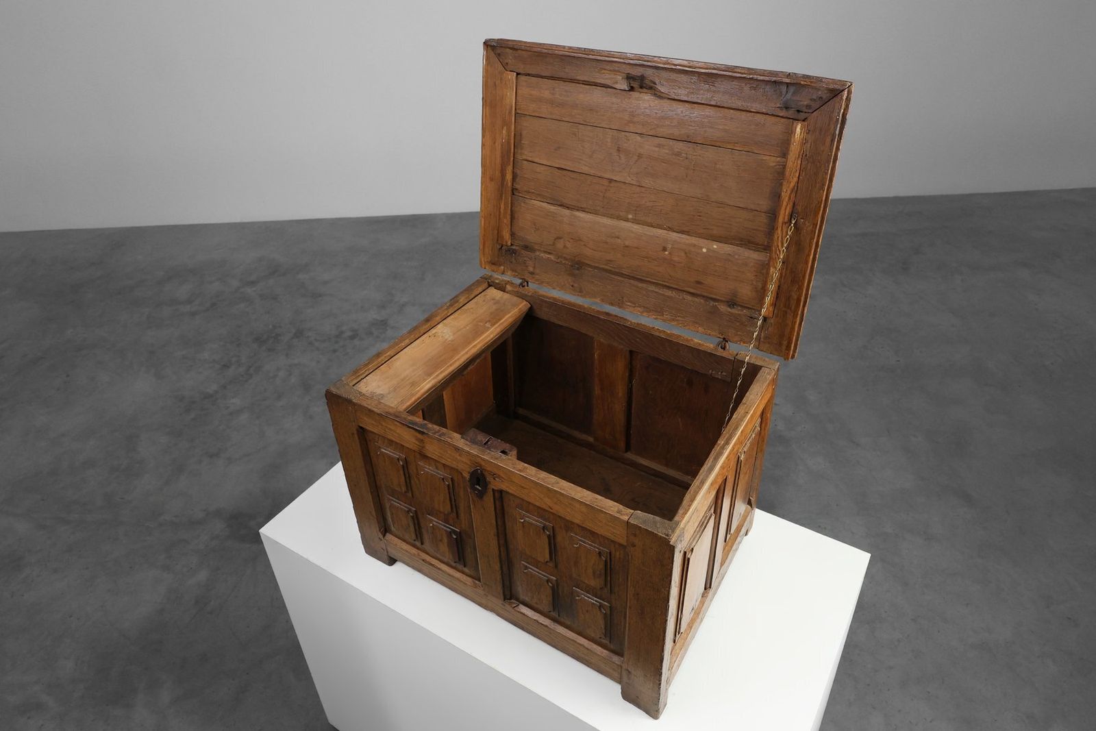 photo for sale Rustic Oak Paneled Trunk Or Chest, France, 18th Century