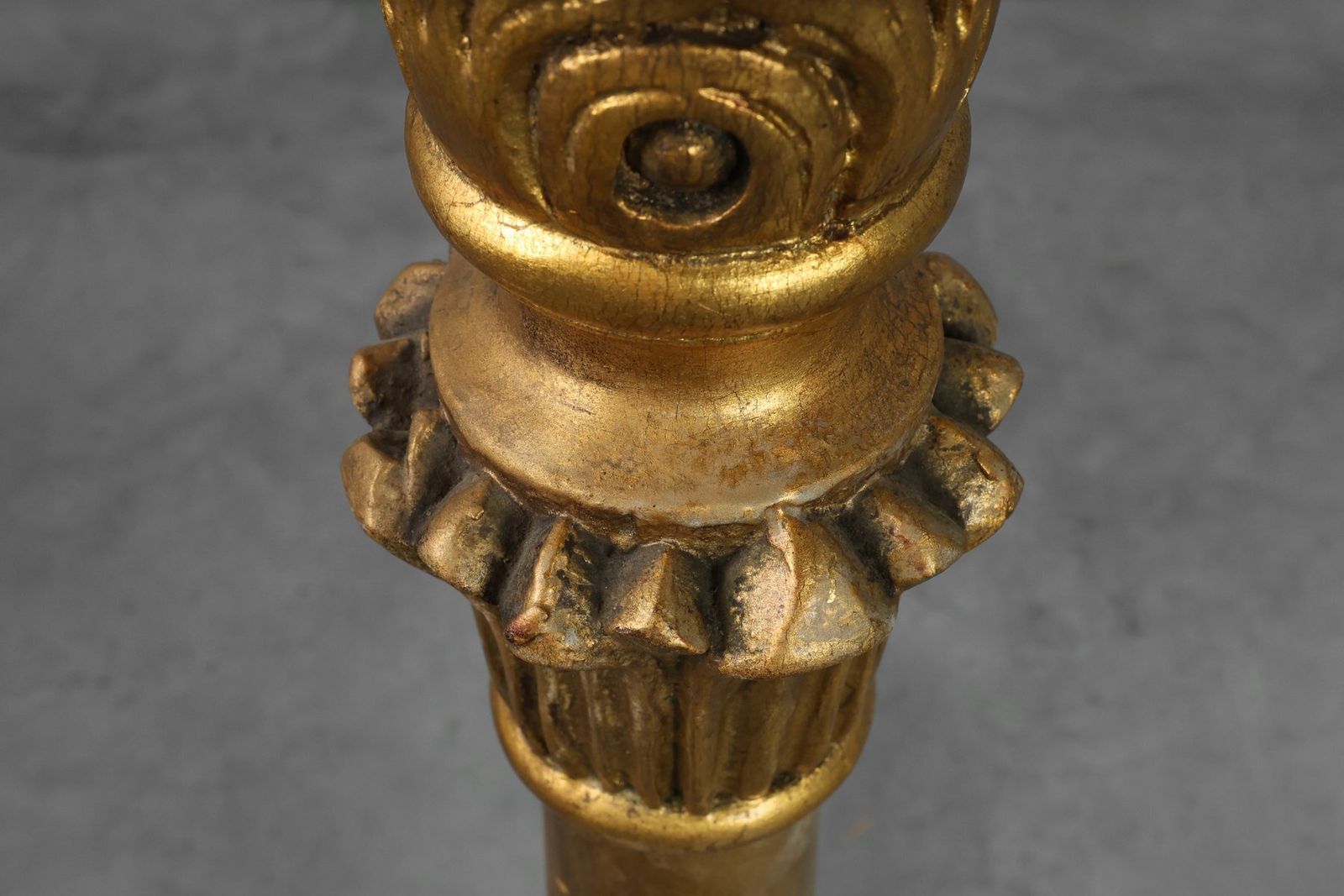 photo for sale 19th Century Giltwood Pedestals With Plaster Decoration, France, Set Of 2