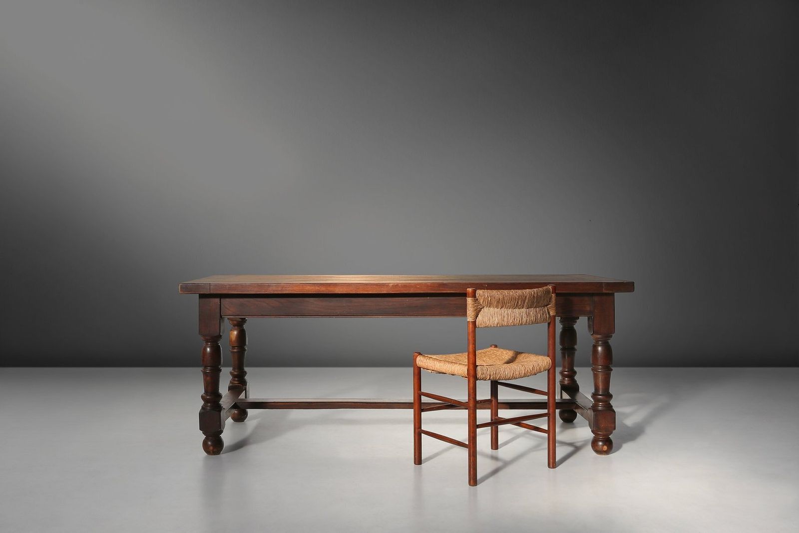 20th Century French Rustic Oak Dining Table, 1950s photo furniture