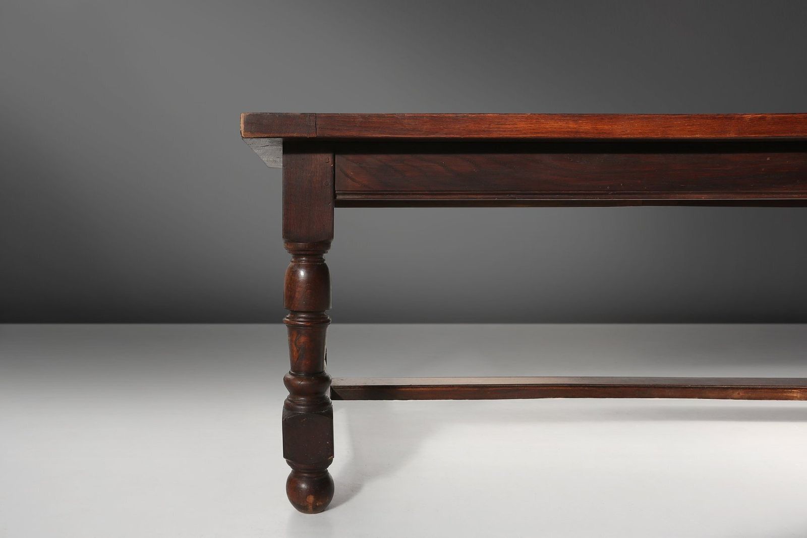 photo buy 20th Century French Rustic Oak Dining Table, 1950s