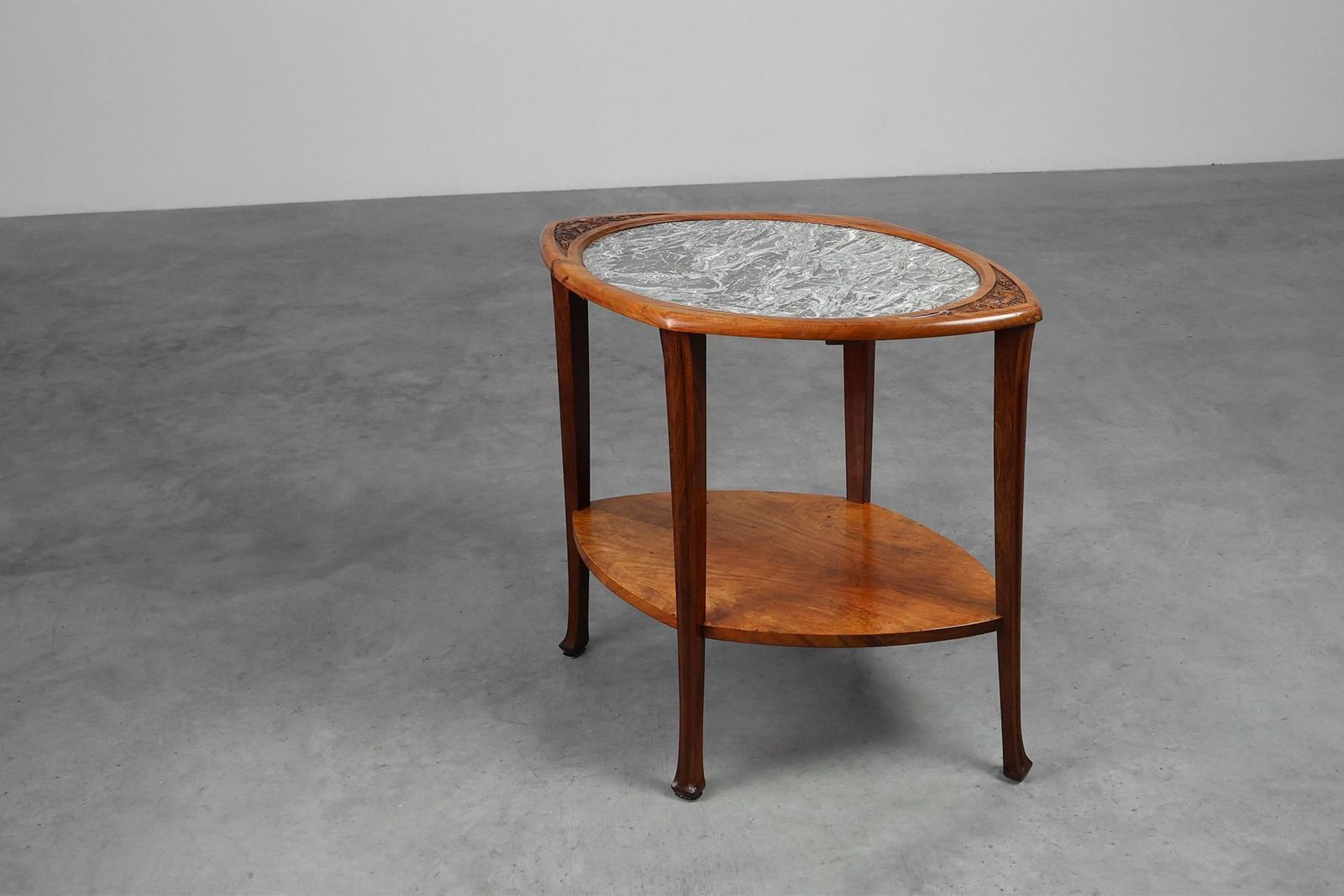Art Nouveau Side Table In Walnut And Marble, France, 1915 photo 2588.0
